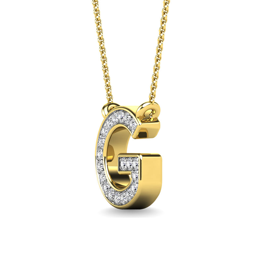 Diamante 1/20 Ct.Tw. Colgante con letra G en oro amarillo de 10 quilates