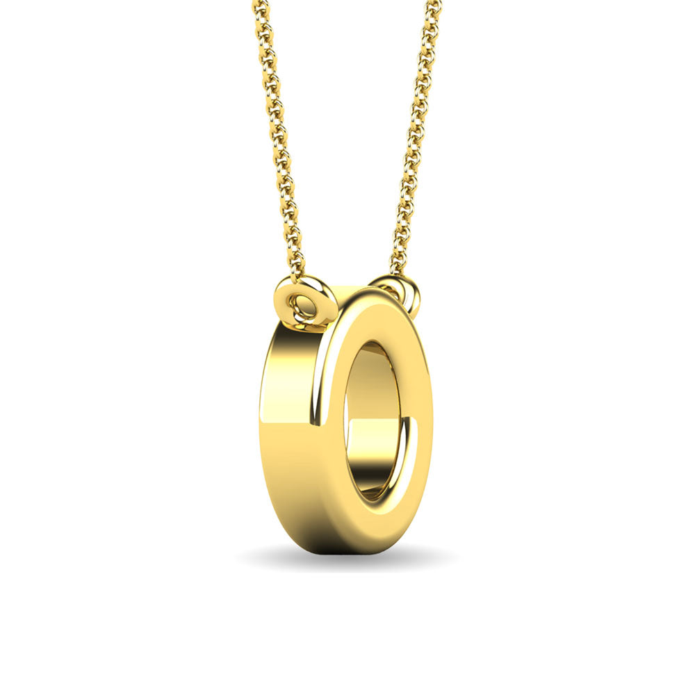 Diamante 1/20 Ct.Tw. Colgante con letra O en oro amarillo de 10 quilates