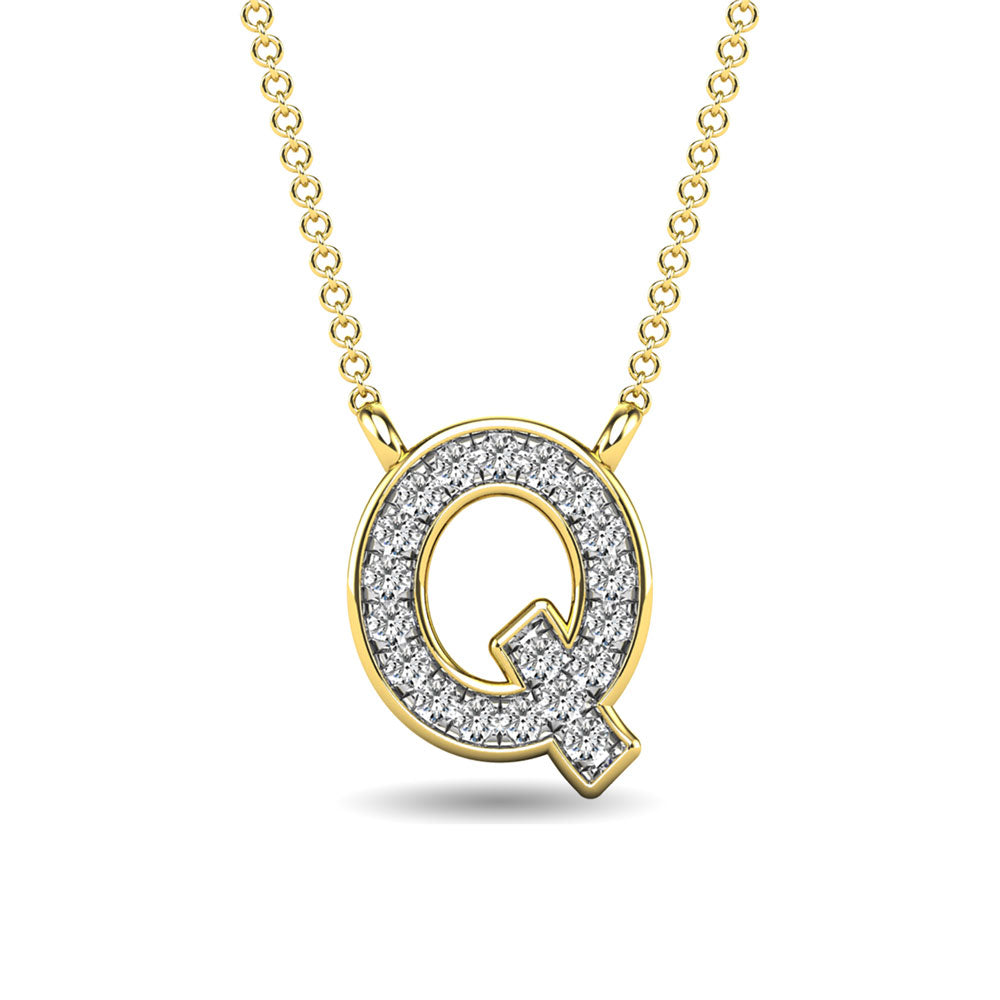 Diamante 1/20 Ct.Tw. Colgante con letra Q en oro amarillo de 10 quilates