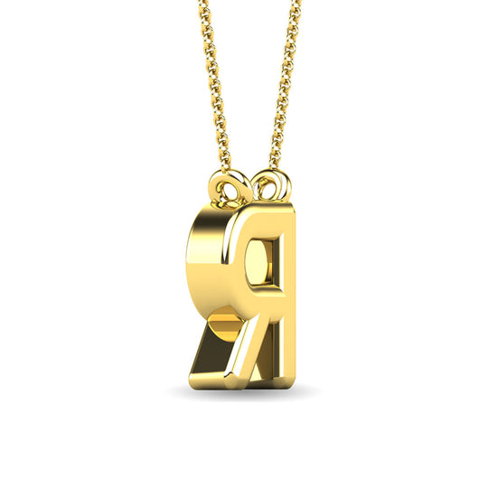 Diamante 1/20 Ct.Tw. Colgante con letra R en oro amarillo de 10 quilates