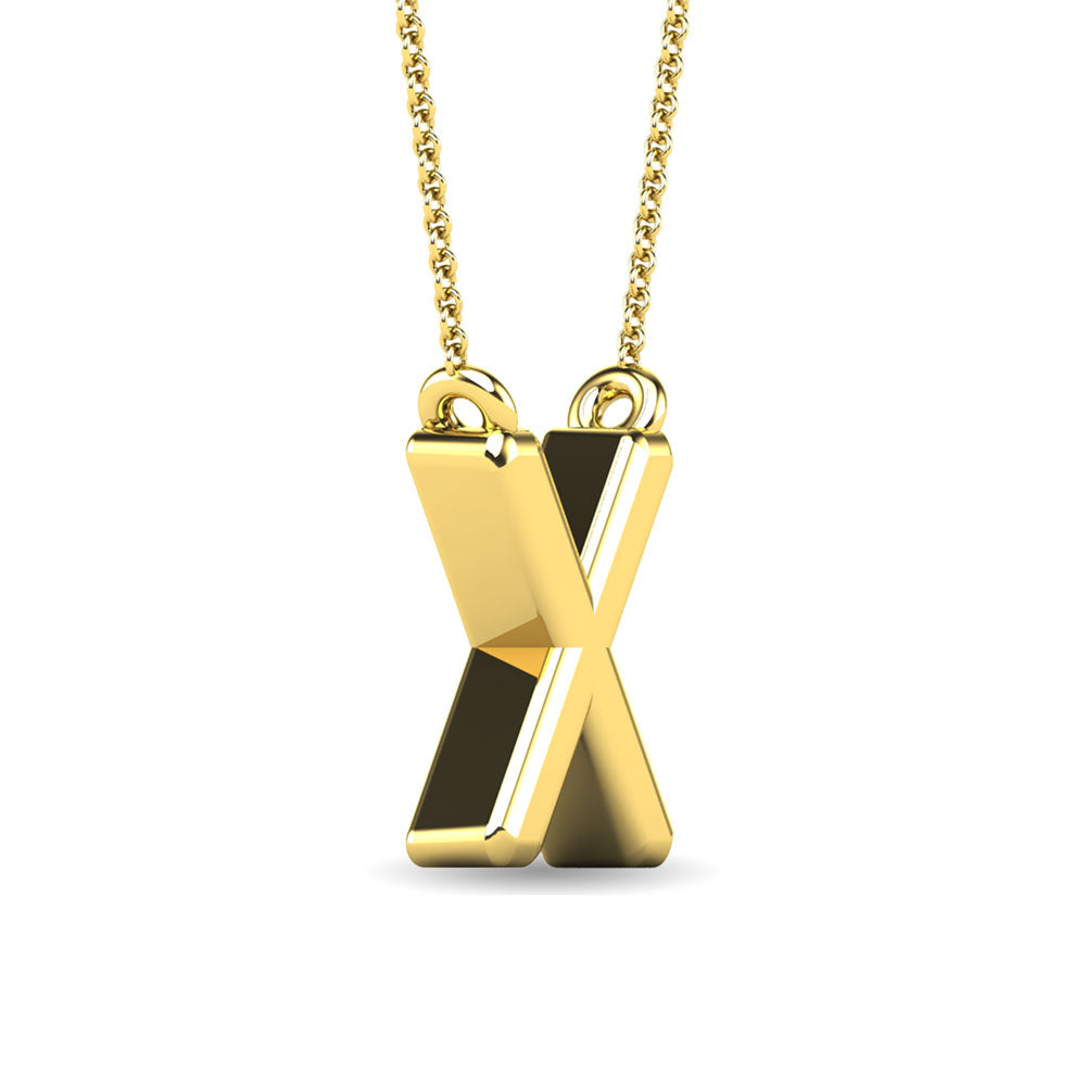 Diamante 1/20 Ct.Tw. Colgante con letra X en oro amarillo de 10 quilates