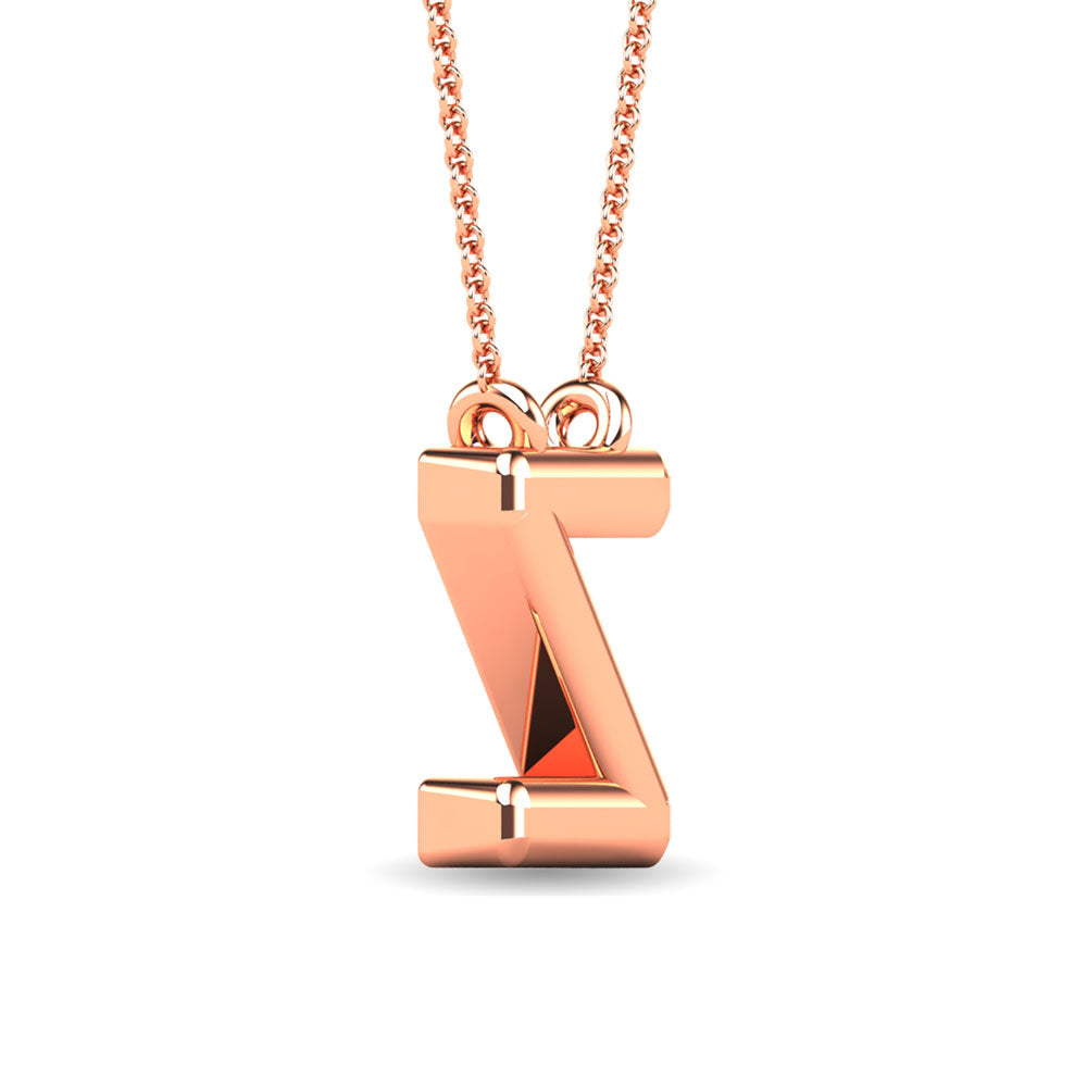 Diamante 1/20 Ct.Tw. Colgante con letra Z en oro rosa de 10 quilates