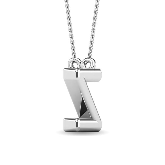 Diamante 1/20 Ct.Tw. Colgante con letra Z en oro blanco de 10 quilates