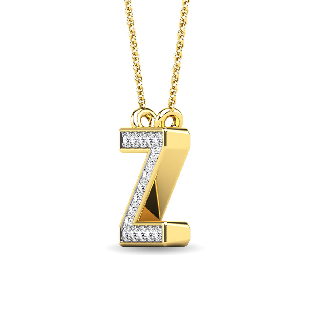 Diamante 1/20 Ct.Tw. Colgante con letra Z en oro amarillo de 10 quilates