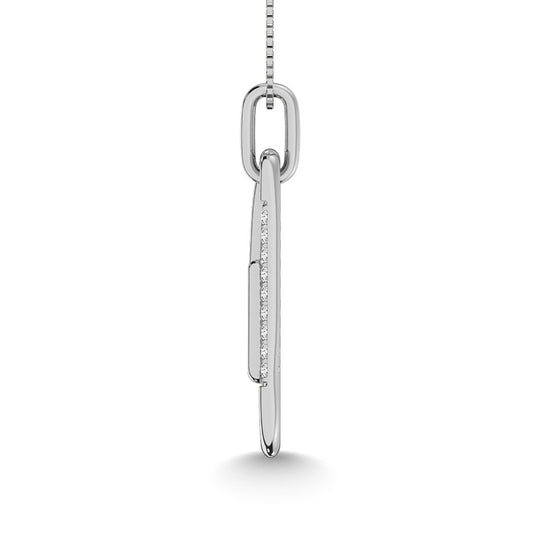 Diamante 1/20 Ct.Tw. Colgante Clip de Papel en Plata 925