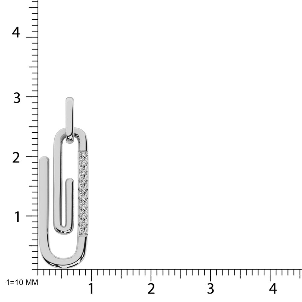 Diamante 1/20 Ct.Tw. Colgante Clip de Papel en Plata 925