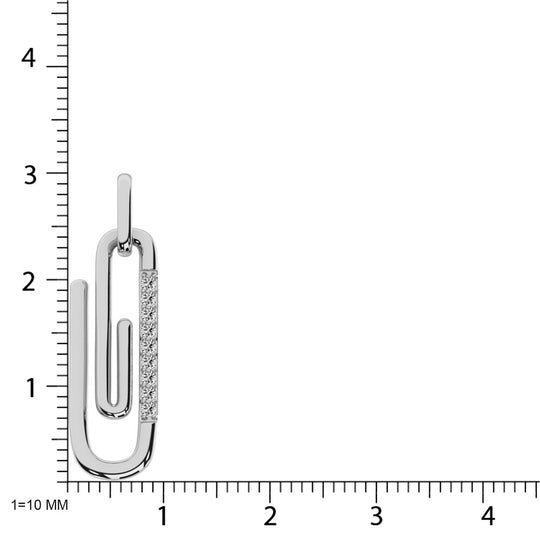 Diamante 1/20 Ct.Tw. Colgante Clip de Papel en Plata 925