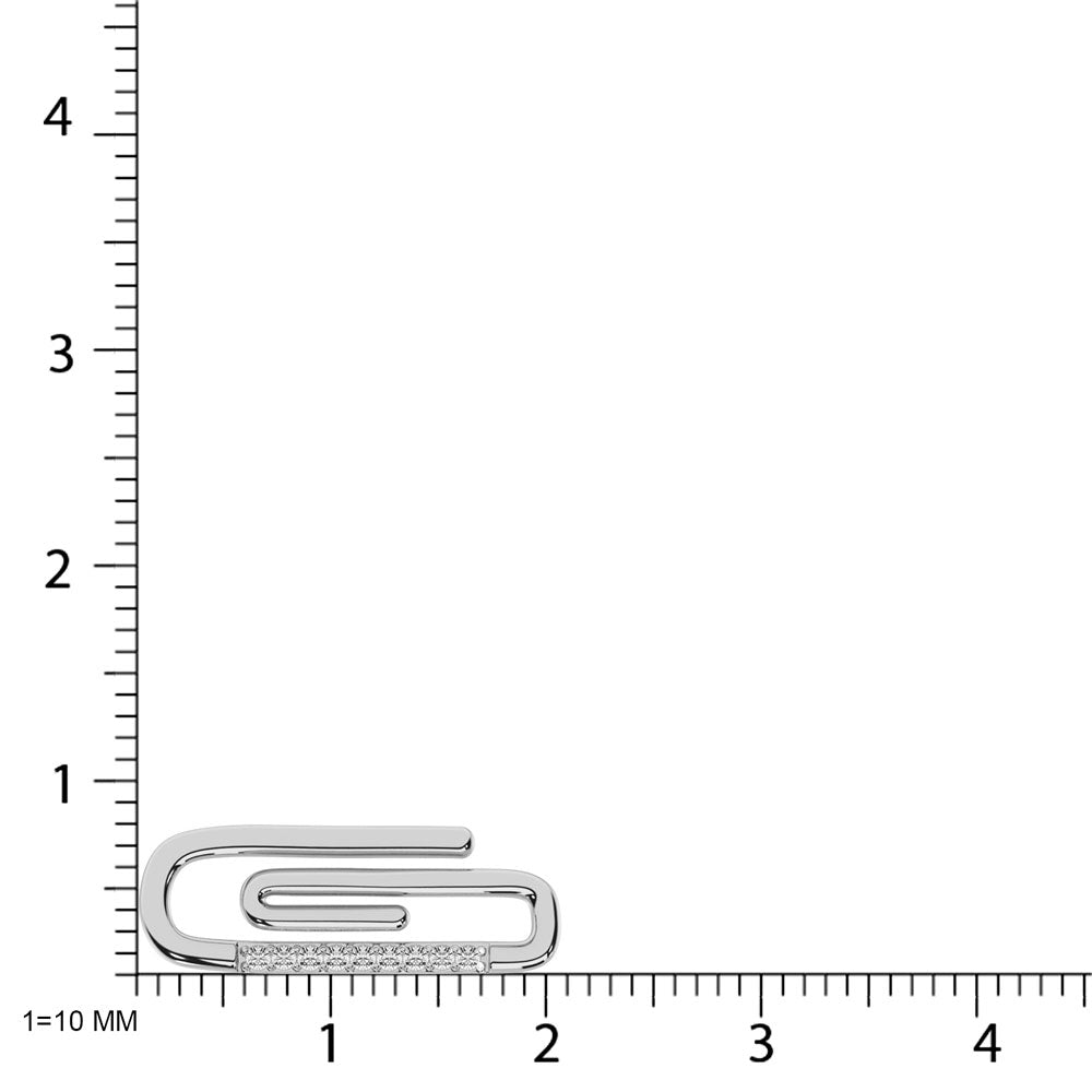 Diamante 1/20 Ct.Tw. Collar Clip de Papel en Plata 925