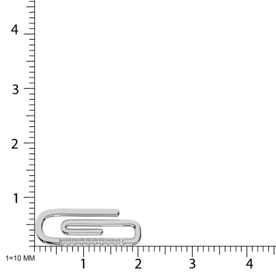 Diamante 1/20 Ct.Tw. Collar Clip de Papel en Plata 925