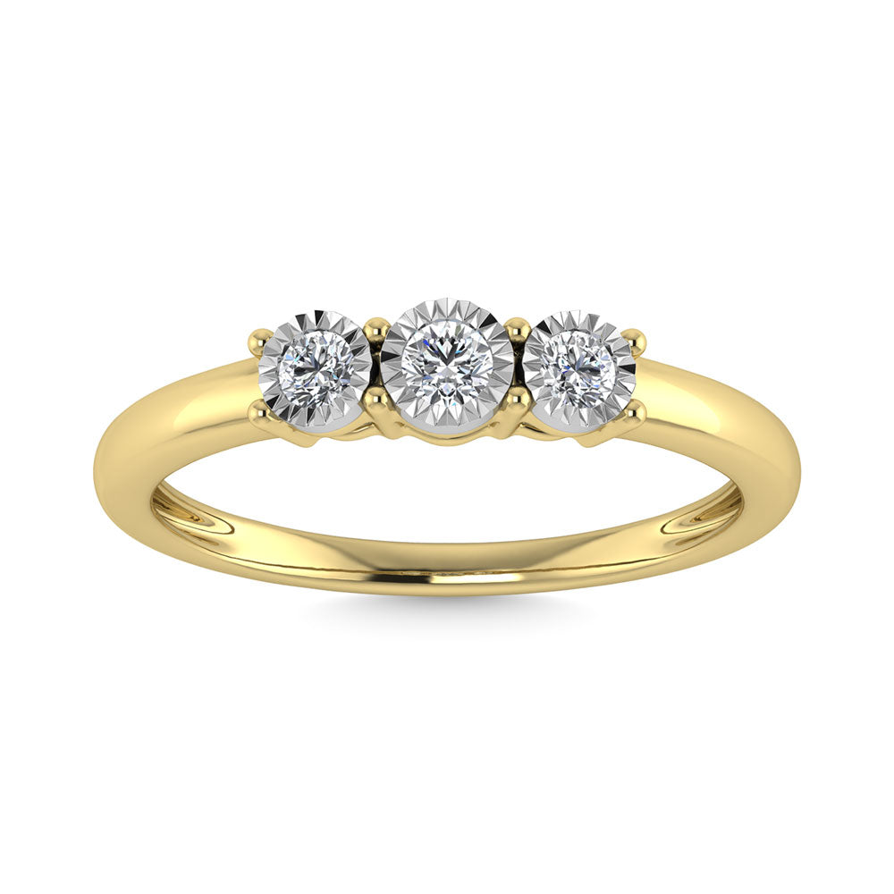 Diamante 1/20 Ct.Tw. Anillo Triolog√≠a en oro amarillo de 10 quilates