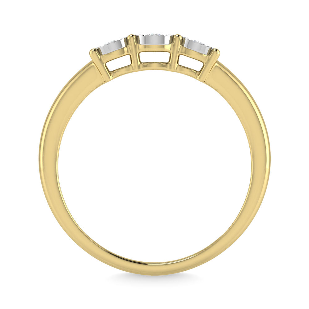 Diamante 1/20 Ct.Tw. Anillo Triolog√≠a en oro amarillo de 10 quilates