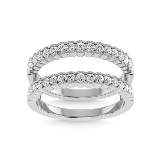 Diamante 1/2 Ct.Tw. Anillo protector en oro blanco de 14 k