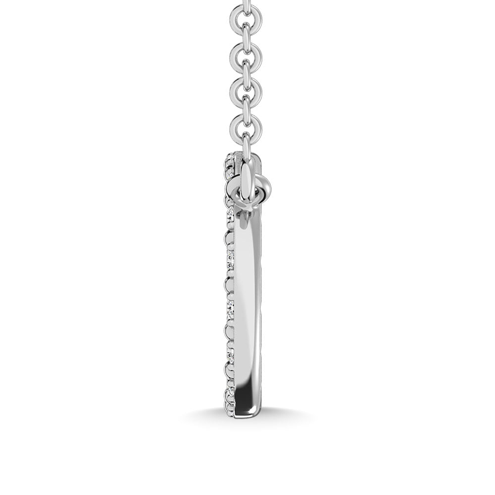 Diamante 1/20 Ct.Tw. Colgante de moda en forma de c‚àö‚â†rculo en plata 925