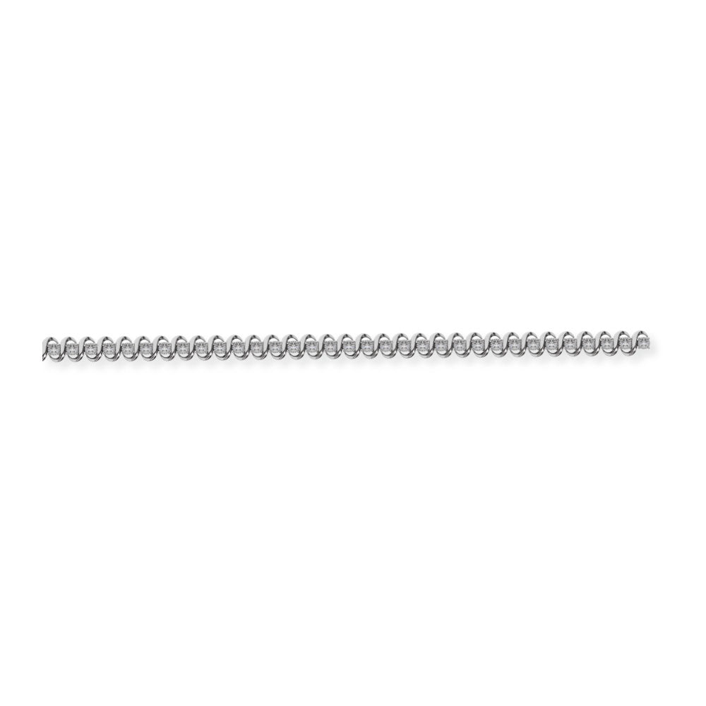 Diamante 1/6 Ct.Tw. Pulseras de moda en plata de ley