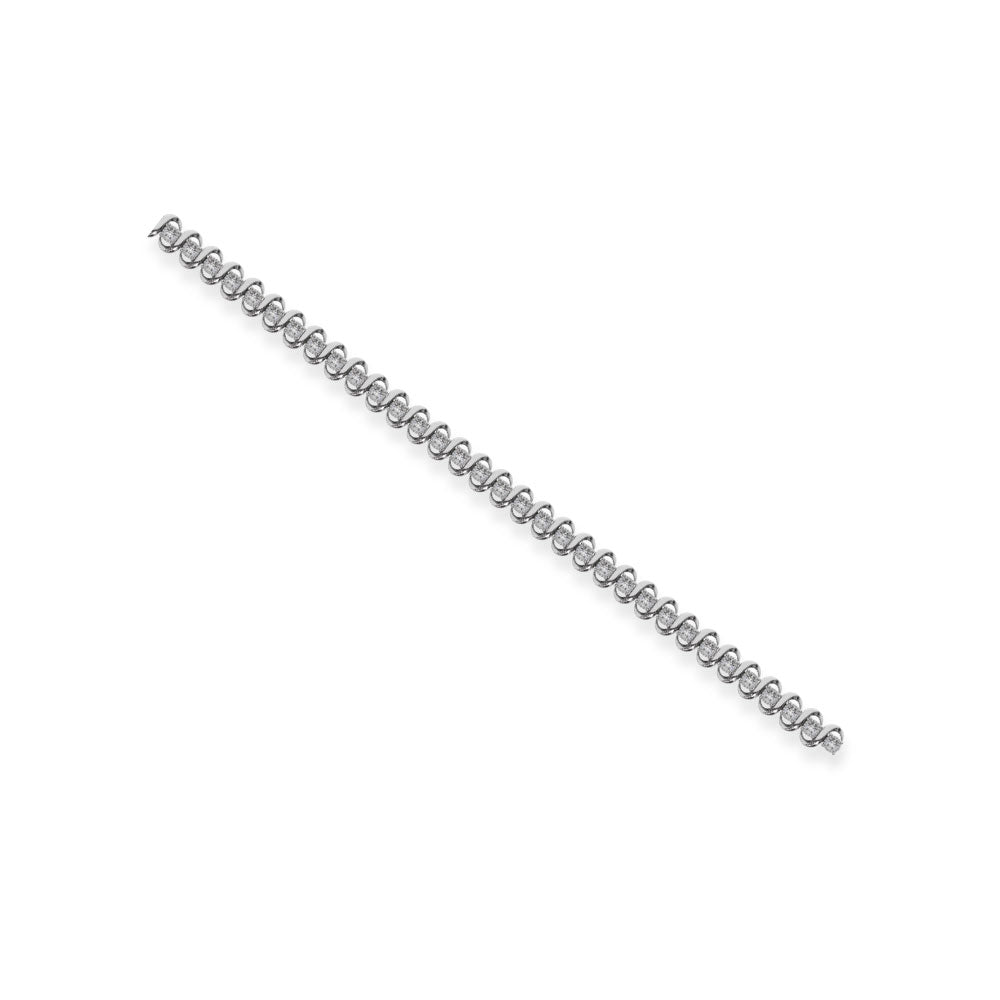 Diamante 1/6 Ct.Tw. Pulseras de moda en plata de ley