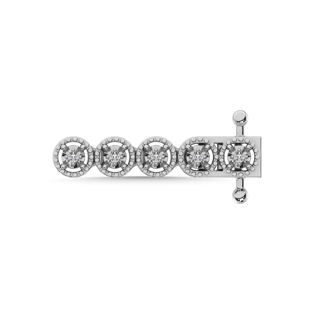 Diamante 1/4 Ct.Tw. Pulseras de moda en plata de ley