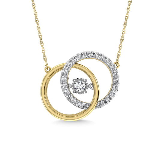 Diamante 1/4 Ct.Tw. Colgante circular en oro amarillo de 10 quilates