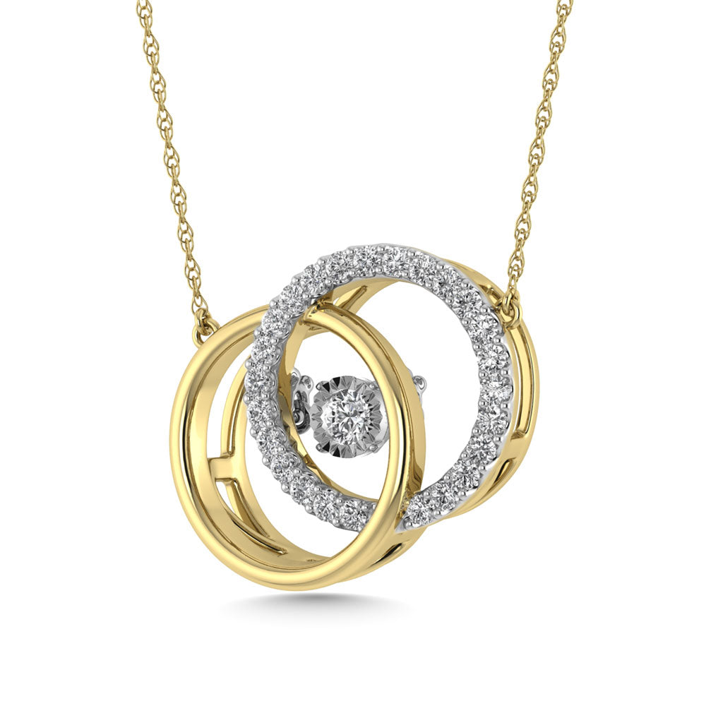 Diamante 1/4 Ct.Tw. Colgante circular en oro amarillo de 10 quilates