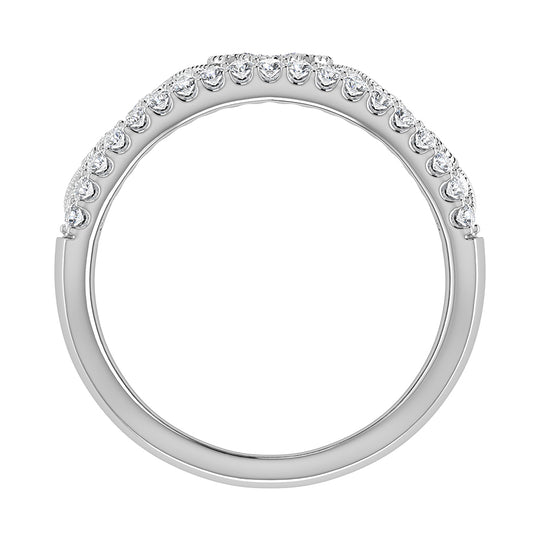 Oro blanco de 14 quilates, 1 qt.Tw. Banda de moda de diamantes