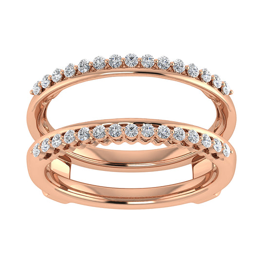 Oro rosado de 10 quilates de 1/4 qt. total Anillo protector de diamantes