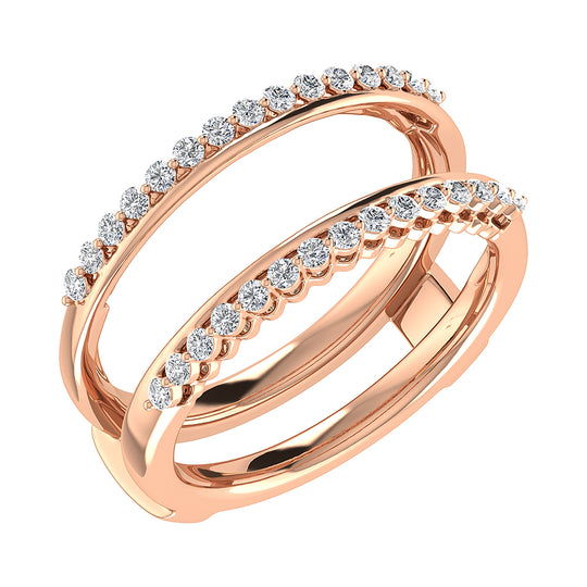 Oro rosado de 10 quilates de 1/4 qt. total Anillo protector de diamantes