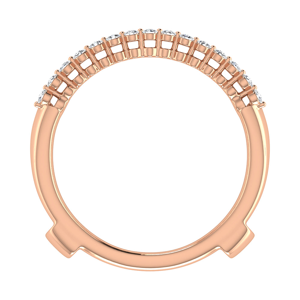 Oro rosado de 10 quilates de 1/4 qt. total Anillo protector de diamantes