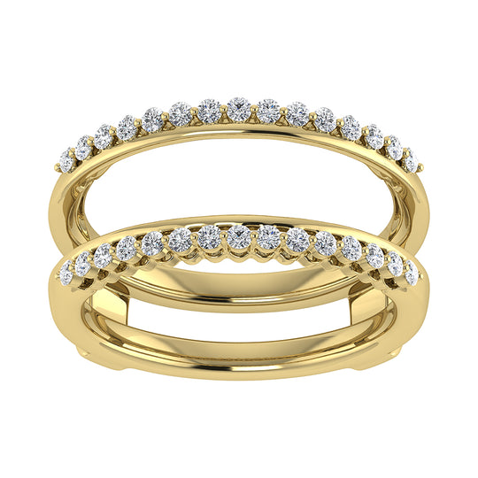 Oro amarillo de 10 quilates de 1/4 qt.Tw. Anillo protector de diamantes