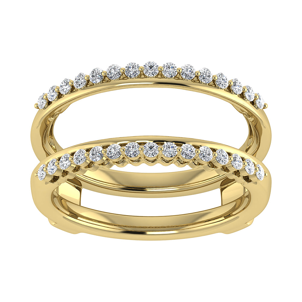 Oro amarillo de 14 quilates de 1/2 qt.Tw. Anillo protector de diamantes