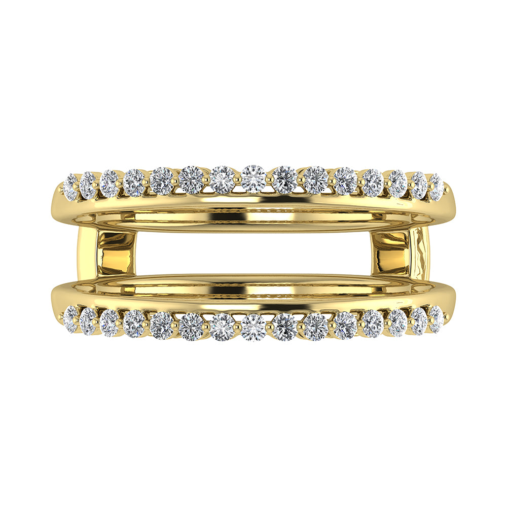 Oro amarillo de 14 quilates de 1/2 qt.Tw. Anillo protector de diamantes