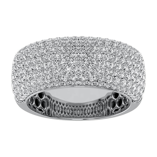 Oro blanco de 14 quilates de 1/2 qt.Tw. Banda para hombre con conjunto de pav√© de diamantes