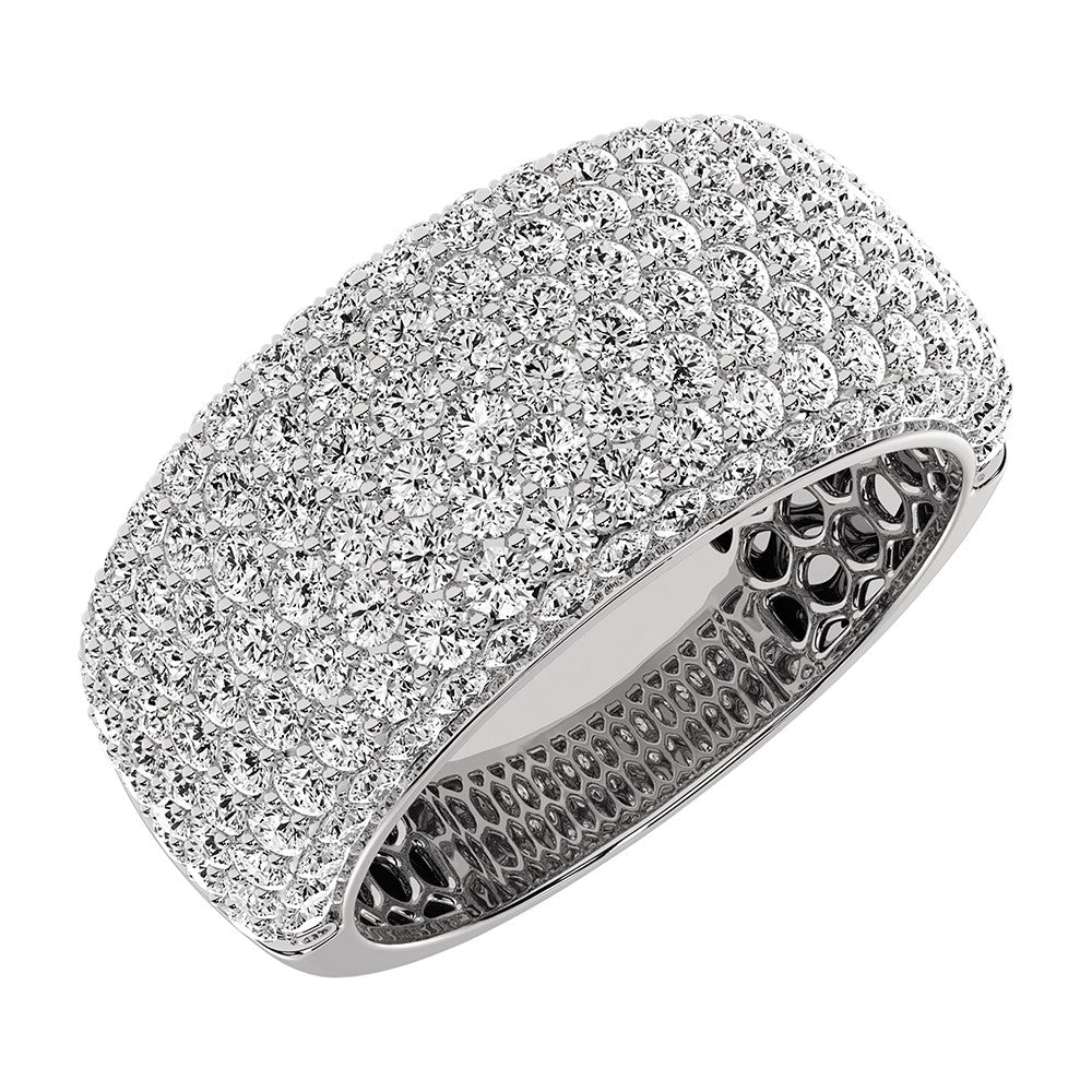 Oro blanco de 14 quilates de 1/2 qt.Tw. Banda para hombre con conjunto de pav√© de diamantes