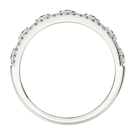 Oro blanco de 14 quilates de 1/2 qt.Tw. Anillo de moda de diamantes