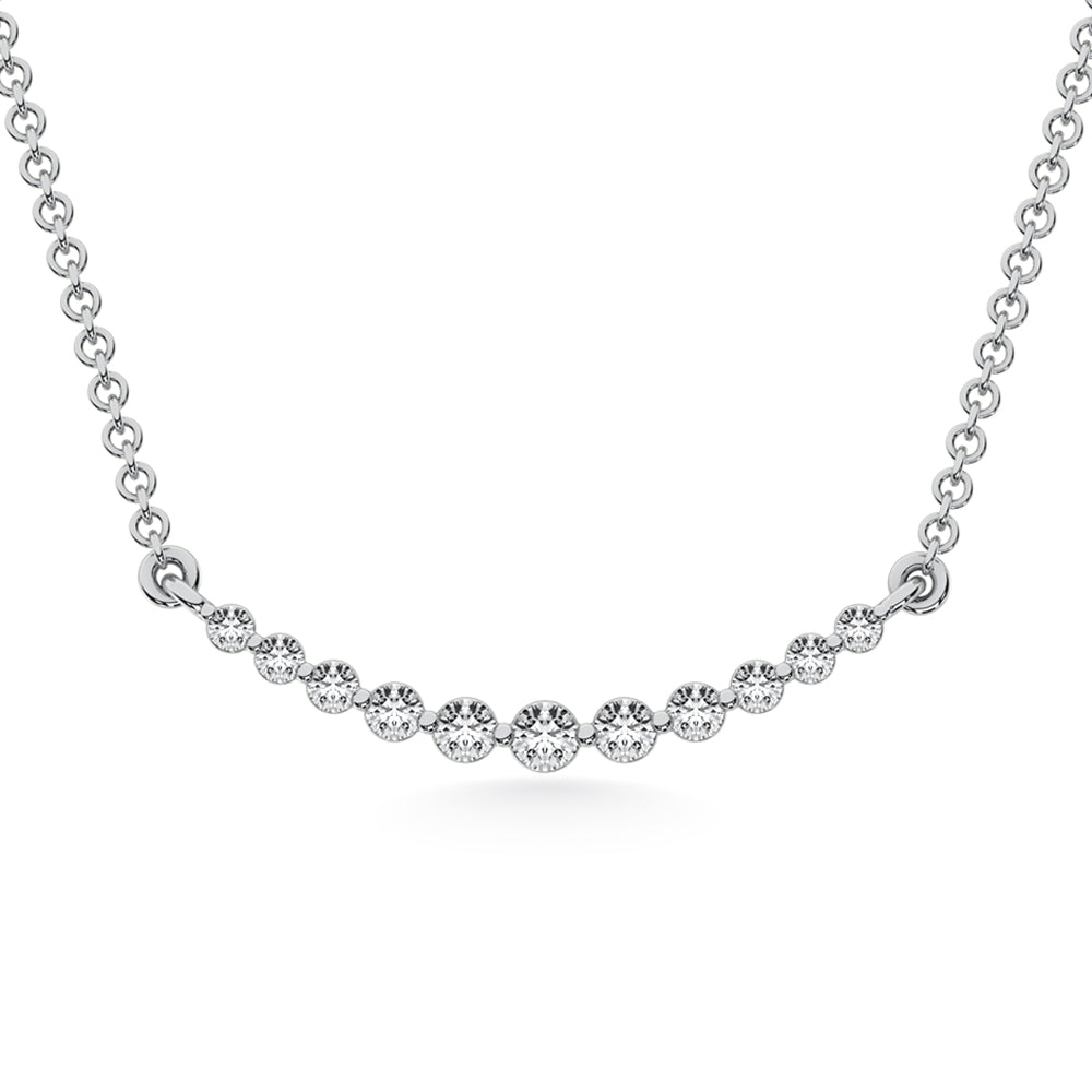 Oro blanco de 14 quilates de 1/4 qt.Tw. Collar de diamantes