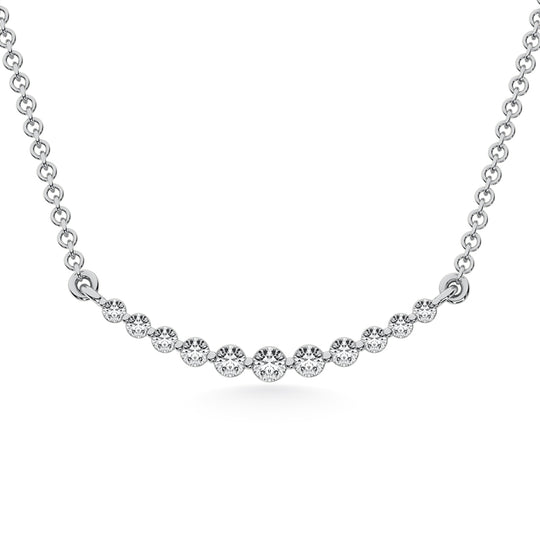 Oro blanco de 14 quilates de 1/4 qt.Tw. Collar de diamantes