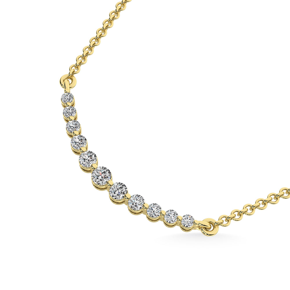 Oro amarillo de 14 quilates de 1/4 qt.Tw. Collar de diamantes