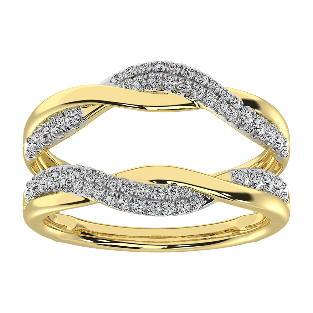 Oro amarillo de 10 quilates de 1/2 qt.Tw. Anillo protector de diamantes