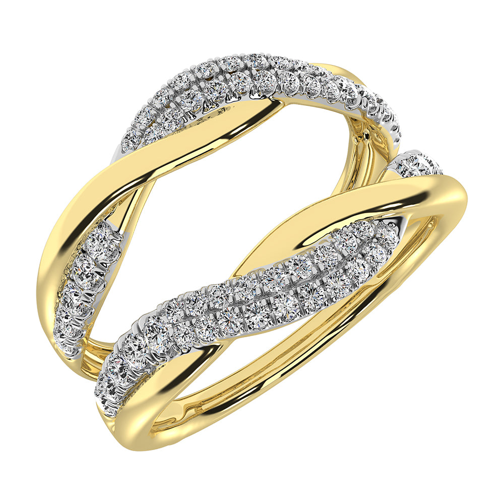 Oro amarillo de 10 quilates de 1/2 qt.Tw. Anillo protector de diamantes