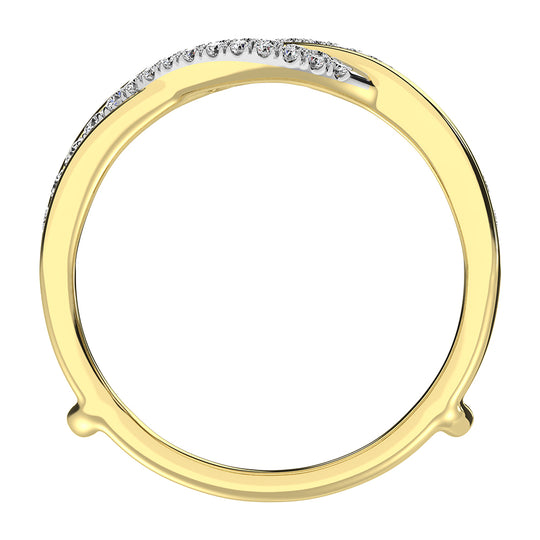 Oro amarillo de 10 quilates de 1/2 qt.Tw. Anillo protector de diamantes