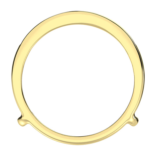 Oro amarillo de 14 quilates de 1/2 qt.Tw. Anillo protector de diamantes redondos y baguette