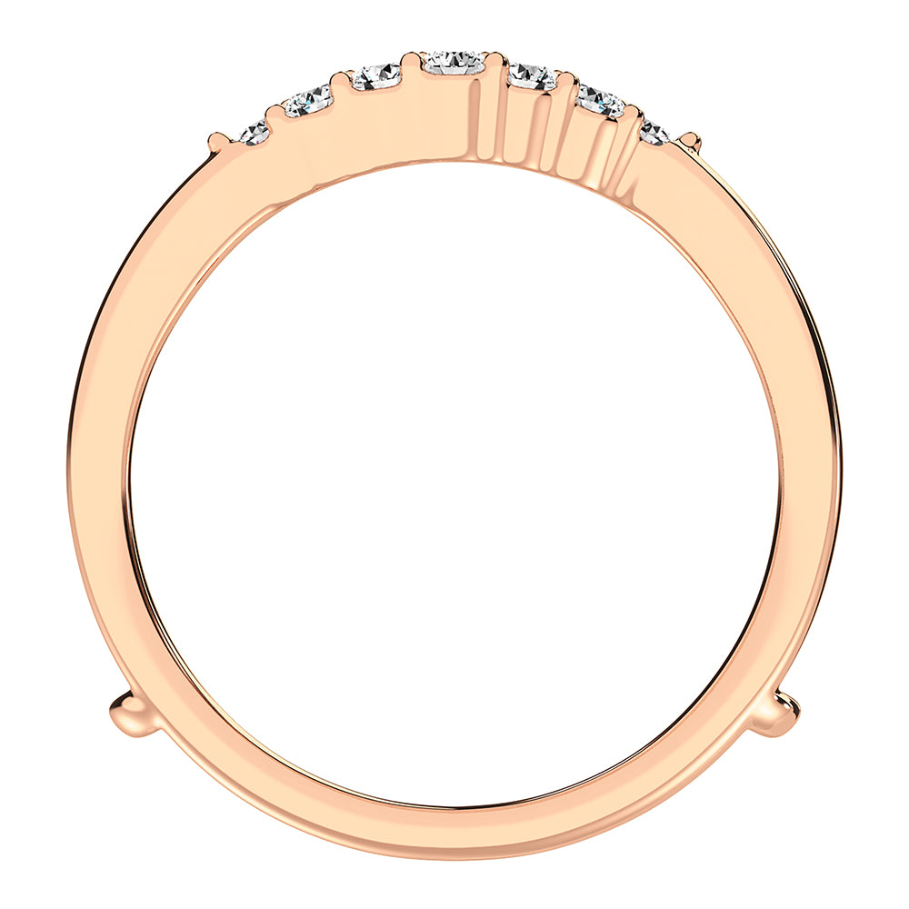 Oro rosado de 10 quilates de 1/3 qt. total. Anillo protector de diamantes en forma de chevr√≥n