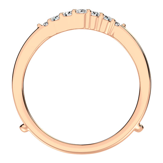 Oro rosado de 10 quilates de 1/3 qt. total. Anillo protector de diamantes en forma de chevr√≥n