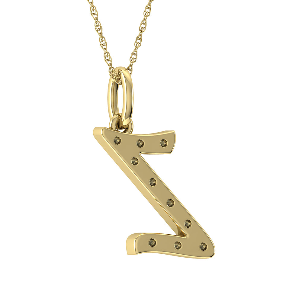 Diamante 1/8 Ct.Tw. Colgante con letra Z en oro amarillo de 10 quilates