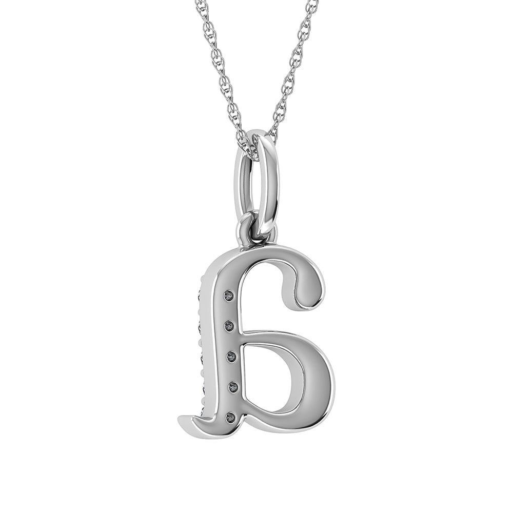 Diamante 1/20 Ct.Tw. Colgante con letra A en oro blanco de 10 quilates