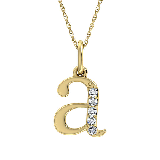 Diamante 1/20 Ct.Tw. Colgante con letra A en oro amarillo de 10 quilates