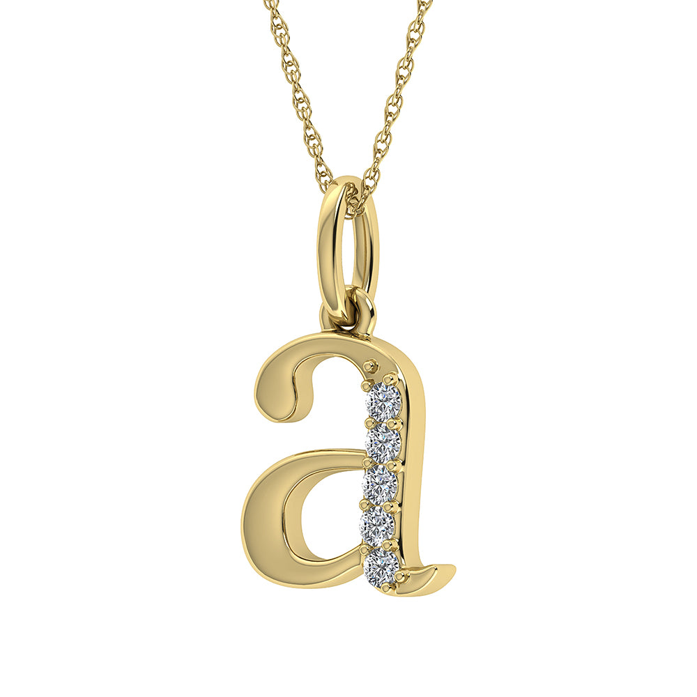 Diamante 1/20 Ct.Tw. Colgante con letra A en oro amarillo de 10 quilates