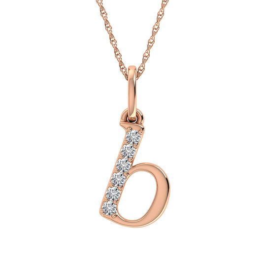 Diamante 1/20 Ct.Tw. Colgante con letra B en oro rosa de 10 quilates