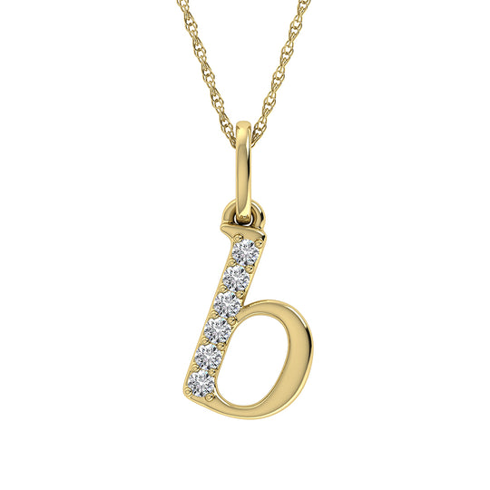 Diamante 1/20 Ct.Tw. Colgante con letra B en oro amarillo de 10 quilates