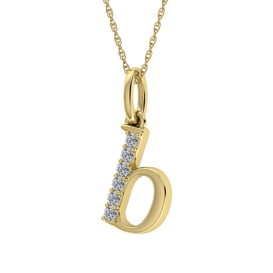 Diamante 1/20 Ct.Tw. Colgante con letra B en oro amarillo de 10 quilates