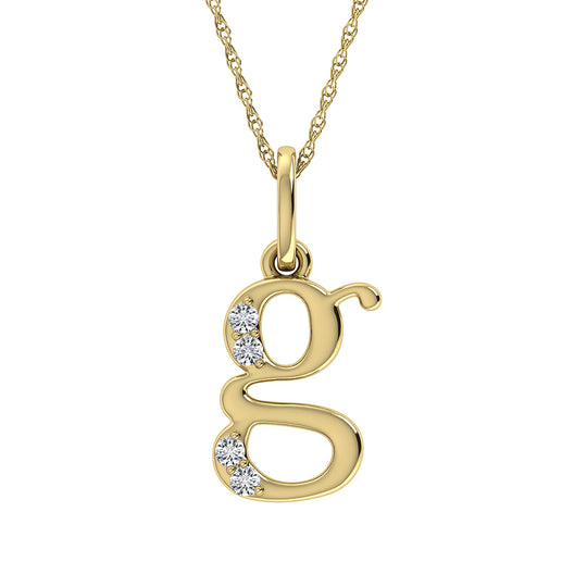 Diamante 1/20 Ct.Tw. Colgante con letra G en oro amarillo de 10 quilates