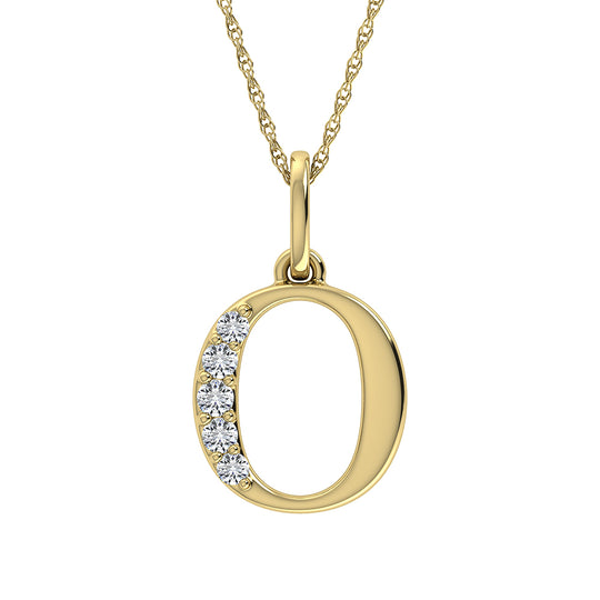 Diamante 1/20 Ct.Tw. Colgante con letra O en oro amarillo de 10 quilates